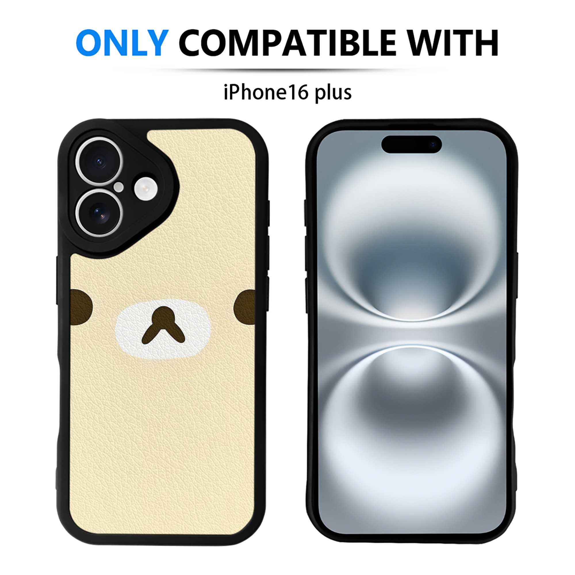 （画像用） リラックマ リラックマ キイロイトリ Rilakkuma Korilakkuma Kiiroitori 【iPhone 16シリーズ対応】シリコンスマホケース（レザー調） 材質：シリコン